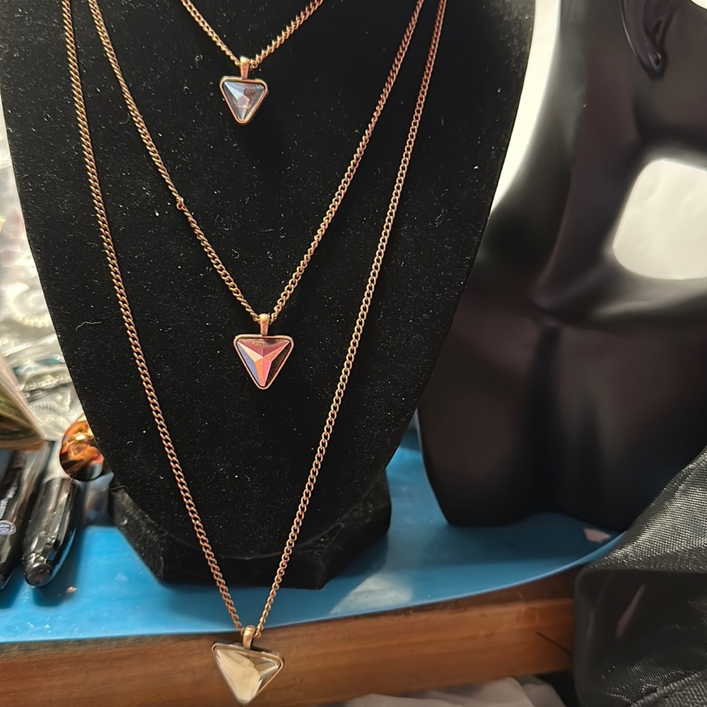 Paparazzi #864 three tier necklace with matching earrings